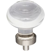 Harlow 1-7/16 Inch Glam Round Button Glass Cabinet Knob / Drawer Knob