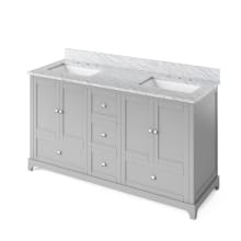 Addington 61" Free Standing Vanity Set with Cabinet and Marble Vanity Top - FINAL SALE