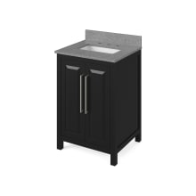 Cade 24" Free Standing Vanity Set with Cabinet and Marble Vanity Top