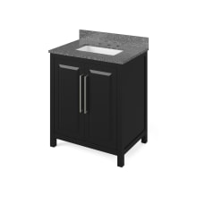 Cade 30" Free Standing Single Sink Bath Vanity with Marble or Quartz Top and Backsplash - For 3 Hole Faucet