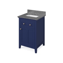 Chatham 24" Free Standing Single Sink Bath Vanity with Cabinet and Marble or Quartz Vanity Top and Soft Close Hinges and Slides