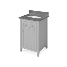 Chatham 24" Free Standing Single Sink Bath Vanity with Cabinet and Marble or Quartz Vanity Top and Soft Close Hinges and Slides