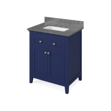 Chatham 30" Free Standing Single Sink Bath Vanity with Marble or Quartz Vanity Top for 3 Hole Faucet
