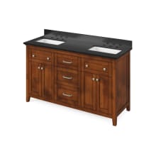 Chatham 61" Free Standing Double Vanity Set with Cabinet and Granite Vanity Top