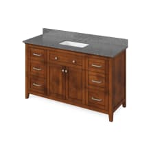Chatham 60" Soft Close Single Sink Bathroom Vanity with Marble or Quartz Vanity Top and Tip Out Tray