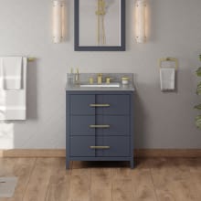 Katara 30" Free Standing Vanity Set with Cabinet and Marble Vanity Top - FINAL SALE