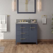 Katara 37" Free Standing Vanity Set with Cabinet and Marble Vanity Top