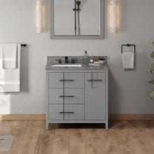 Katara 37" Free Standing Vanity Set with Cabinet and Marble Vanity Top - FINAL SALE