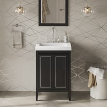Percival 24" Free Standing Vanity Set with Cabinet and Marble Vanity Top