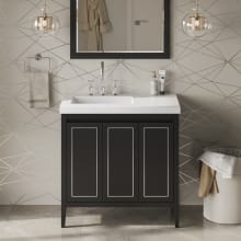 Percival II 36" Free Standing Vanity Set with Cabinet and Cultured Marble Vanity Top