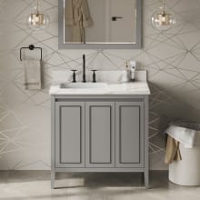 Percival II 36" Free Standing Vanity Set with Cabinet and Quartz Vanity Top