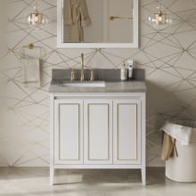 Percival II 36" Free Standing Vanity Set with Cabinet and Cultured Marble Vanity Top