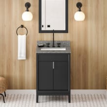 Theodora II 24" Free Standing Vanity Set with Cabinet and Cultured Marble Vanity Top