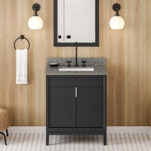Theodora II 30" Free Standing Vanity Set with Cabinet and Cultured Marble Vanity Top