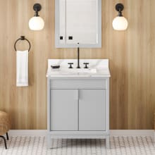 Theodora II 30" Free Standing Vanity Set with Cabinet and Quartz Vanity Top