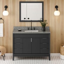 Theodora II 48" Free Standing Vanity Set with Cabinet and Cultured Marble Vanity Top