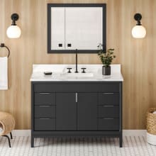 Theodora II 48" Free Standing Vanity Set with Cabinet and Quartz Vanity Top