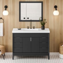 Theodora II 48" Free Standing Vanity Set with Cabinet and Cultured Marble Vanity Top