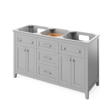 Chatham 60" Double Free Standing Vanity Cabinet - Less Vanity Top