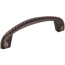Rhodes 3-3/4 Inch Center to Center Arched Rope Elegant Classic Cabinet Handle / Drawer Pull with Mounting Hardware