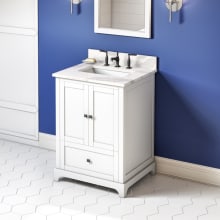 Addington 24" Free Standing Single Sink Bath Vanity with Quartz Top and Backsplash - for 3 Hole Faucet - FINAL SALE - Clearance