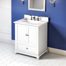 Addington 30" Free Standing Shaker Style Soft Close Single Sink Bathroom Vanity with Quartz Top with Backsplash - for 3 Hole Faucet