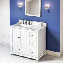 Addington 36" Left Offset Single Sink Bath Vanity with Quartz Top and Backsplash - for 3 Hole Faucet