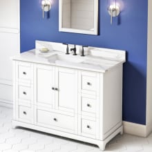 Addington 48" Free Standing Single Sink Bath Vanity with Quartz Top and Backsplash - for 3 Hole Faucet