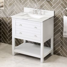 Astoria 30" Free Standing Single Sink Soft Close Bath Vanity with Marble or Quartz Top - for 3 Hole Faucet