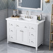 Chatham 48" Free Standing Single Sink Bath Vanity with Marble or Quartz Vanity Top for 3 Hole Faucet