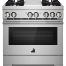RISE 36 Inch Wide 5.1 Cu. Ft. Free Standing Dual Fuel Range with JennAir Connect and Griddle