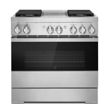 NOIR 36 Inch Wide 5.1 Cu. Ft. Free Standing Dual Fuel Range with JennAir Connect and Griddle