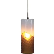 Evisage VI 1 Light Pendant Kit with Hand Blown Glass Cylinder Shade