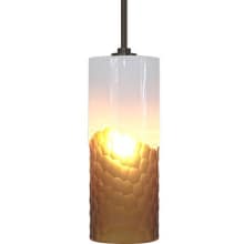 Evisage VI 1 Light LED Pendant with Hand Blown Glass Cylinder Shade