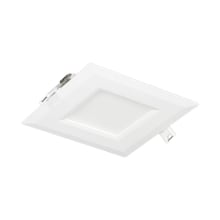 LED Canless Recessed Fixture with 4" Shower and Square Trims and Field-Adjustable Color Temperature - Airtight