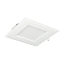 LED Canless Recessed Fixture with 6" Shower and Square Trims and Field-Adjustable Color Temperature - Airtight