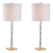 Claire Single Light 28-1/2" Tall LED Buffet Table Lamp with Hardback Cotton Shade - Set of 2