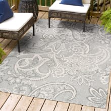 Amalfi Coast 5-1/4' x 7-1/2' Polypropylene Botanical and Paisley Indoor/Outdoor Area Rug