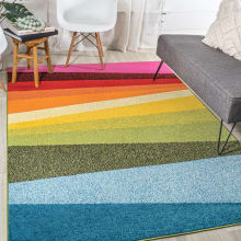 Dazzle 4' x 6' Polypropylene Geometric and Striped Indoor Area Rug