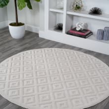 Ibiza 5-1/4' x 5-1/4' Polypropylene Geometric Indoor / Outdoor Round Area Rug