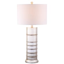 Evelyn Single Light 30-3/4" Tall LED Buffet Table Lamp with Hardback Cotton Shade