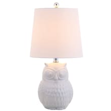 Owl Hoot Single Light 20-1/2" Tall LED Animal Table Lamp with Hardback Cotton Shade