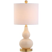 Anya Single Light 20-1/2" Tall LED Vase Table Lamp with Hardback Cotton Shade