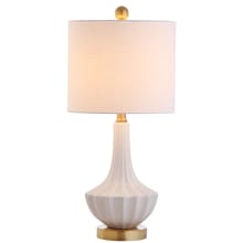 Parker Single Light 21-1/2" Tall LED Vase Table Lamp with Hardback Cotton Shade