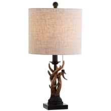 Gaston Single Light 20-1/2" Tall LED Novelty Table Lamp with Hardback Cotton Shade