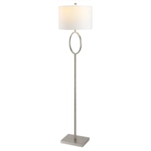 April Single Light 61" Tall LED Floor Lamp with Hardback Cotton Shade