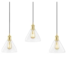 Kiawah Island 3 Light 31" Wide LED Linear Pendant with Clear Glass Shades