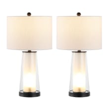 Set of (2) - Tryon 2 Light 26" Tall LED Vase Lamp Set with White Linen Shade