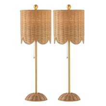 Set of (2) - Celerie 28" Tall LED Buffet Lamp Set with Natural Rattan Shade