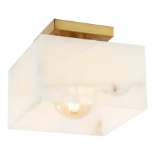 Chiara 8" Wide LED Semi-Flush Square Ceiling Fixture with Alabaster Shade